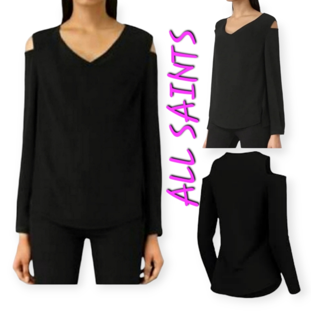 ALL SAINTS Cold shoulder long sleeves blouse